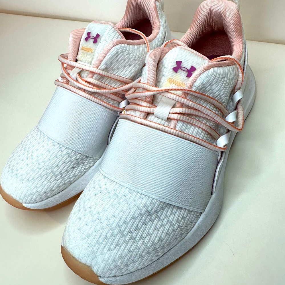 Under Armour Women's White Pink Athletic Shoes